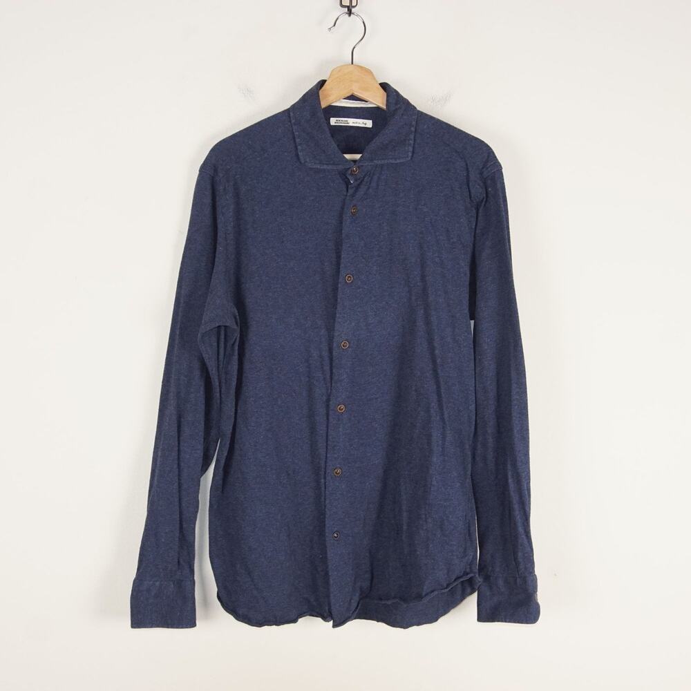 Maurizio Baldassari Blue Cotton Flannel Long Sleeve Button Down Shirt Sz XL